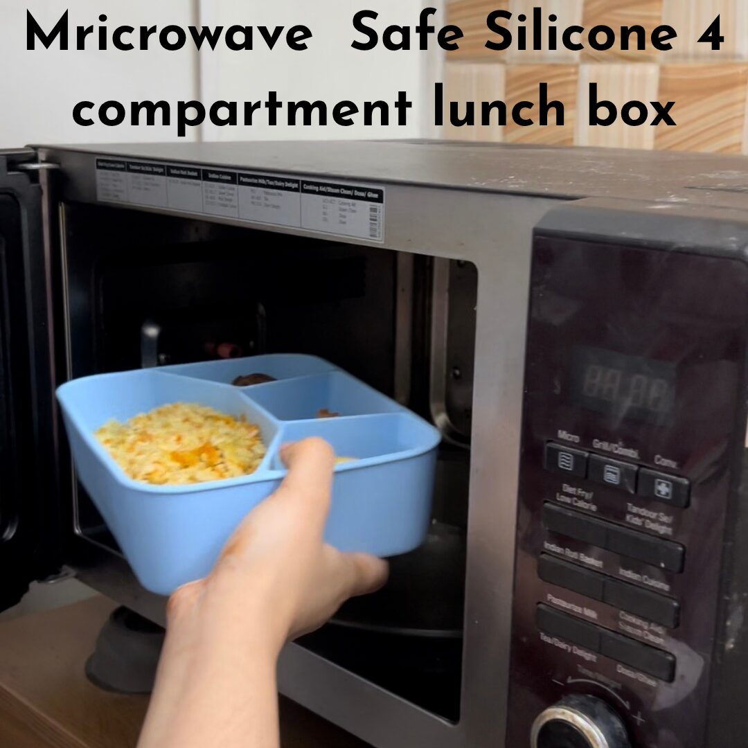 Silicone 4 compartment lunch box Sky Blue