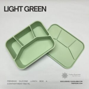 Premium Silicone Lunch Box 4 compartment Light Green