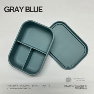 3 compartment gray blue