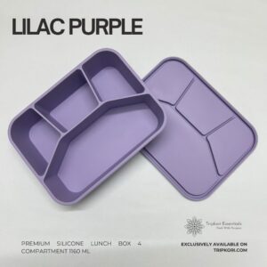 Premium Silicone Lunch Box Purple 4 compartment