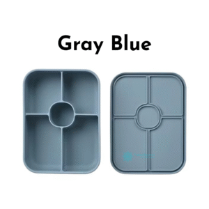 Silicone Lunch Box 5 compartment Gray Blue